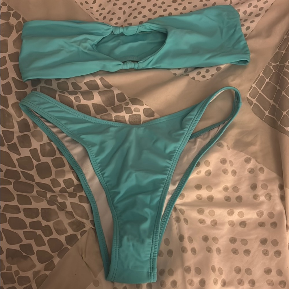 Aqua Blue Women's Swimwear Set